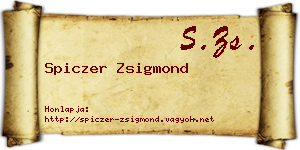 Spiczer Zsigmond névjegykártya
